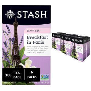 imageStash Tea Cinnamon Vanilla Herbal Tea  Naturally Caffeine Free NonGMO Project Verified Premium Tea with No Artificial Ingredients 18 Count Pack of 6  108 Bags TotalBreakfast In Paris