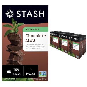 imageStash Tea Cinnamon Vanilla Herbal Tea  Naturally Caffeine Free NonGMO Project Verified Premium Tea with No Artificial Ingredients 18 Count Pack of 6  108 Bags TotalChocolate Mint