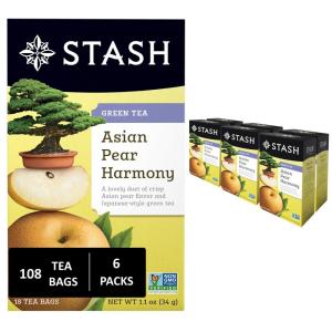 imageStash Tea Cinnamon Vanilla Herbal Tea  Naturally Caffeine Free NonGMO Project Verified Premium Tea with No Artificial Ingredients 18 Count Pack of 6  108 Bags TotalAsian Pear Harmony