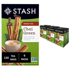 imageStash Tea Cinnamon Vanilla Herbal Tea  Naturally Caffeine Free NonGMO Project Verified Premium Tea with No Artificial Ingredients 18 Count Pack of 6  108 Bags TotalChai Green Tea