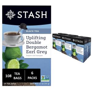 imageStash Tea Cinnamon Vanilla Herbal Tea  Naturally Caffeine Free NonGMO Project Verified Premium Tea with No Artificial Ingredients 18 Count Pack of 6  108 Bags TotalEarl Grey