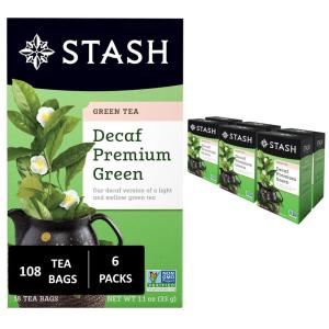 imageStash Tea Cinnamon Vanilla Herbal Tea  Naturally Caffeine Free NonGMO Project Verified Premium Tea with No Artificial Ingredients 18 Count Pack of 6  108 Bags TotalDecaf Premium Green
