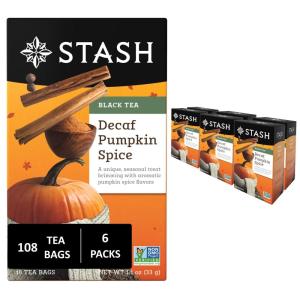 imageStash Tea Cinnamon Vanilla Herbal Tea  Naturally Caffeine Free NonGMO Project Verified Premium Tea with No Artificial Ingredients 18 Count Pack of 6  108 Bags TotalDecaf Pumpkin Spice