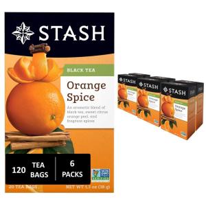 imageStash Tea Cinnamon Vanilla Herbal Tea  Naturally Caffeine Free NonGMO Project Verified Premium Tea with No Artificial Ingredients 18 Count Pack of 6  108 Bags TotalOrange Spice