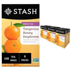 imageStash Tea Moroccan Mint Green Tea  Caffeinated NonGMO Project Verified Premium Tea with No Artificial Ingredients 20 Count Pack of 6  120 Bags TotalTangerine Honey