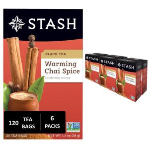 imageStash Tea Moroccan Mint Green Tea  Caffeinated NonGMO Project Verified Premium Tea with No Artificial Ingredients 20 Count Pack of 6  120 Bags TotalWarming Chai Spice