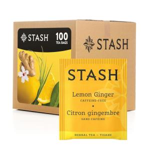 imageStash Tea Sweet Honeydew Green Tea  Caffeinated NonGMO Project Verified Premium Tea with No Artificial Ingredients 100 Count BULK PACKAGINGGinger Lemon