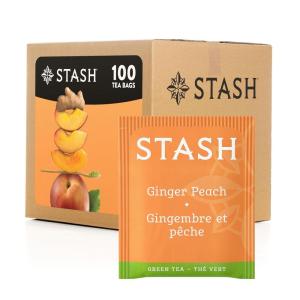 imageStash Tea Sweet Honeydew Green Tea  Caffeinated NonGMO Project Verified Premium Tea with No Artificial Ingredients 100 Count BULK PACKAGINGGinger Peach