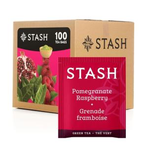 imageStash Tea Sweet Honeydew Green Tea  Caffeinated NonGMO Project Verified Premium Tea with No Artificial Ingredients 100 Count BULK PACKAGINGPomegranate Raspberry