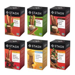 imageStash Tea Comfort Classics Herbal Tea Sampler  Assortment of NonCaffeinated Teas Including Peppermint Chamomile and Lemon Ginger Teas 1820 Count Pack of 3Chai Tea Sampler