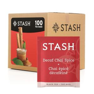 imageStash Tea Wild Raspberry Hibiscus Herbal Tea Box of 100 Tea Bags Packaging May VaryDecaf Chai Spice